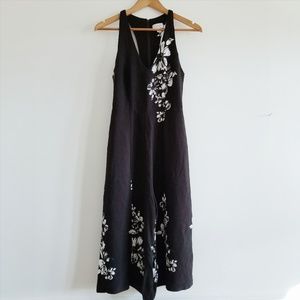 Bisou Bisou Black Jumpsuit with White Floral Print